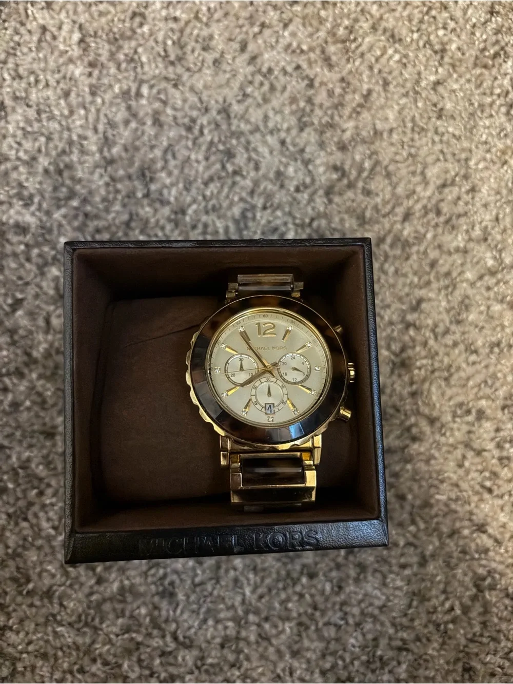 Michael Kors Gold and Tortoiseshell Men’s Chronograph Watch